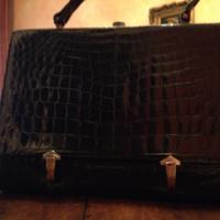 Borsa coccodrillo nero rettangolare