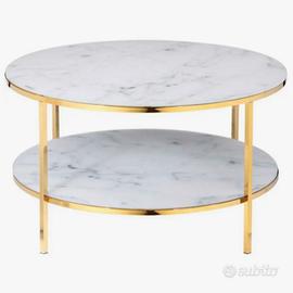 Tavolino da caffè per soggiono vetro effetto marmo