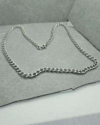 catenina uomo tipo cubana in acciaio