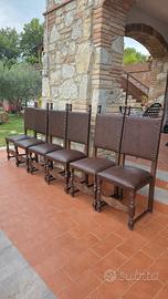set 6 sedie in legno massello - da restaurare