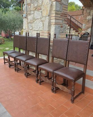 set 6 sedie in legno massello - da restaurare