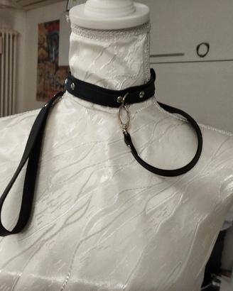 Choker unisex con guinzaglio 