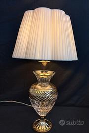 Lampada da tavolo in cristallo con fascia oro