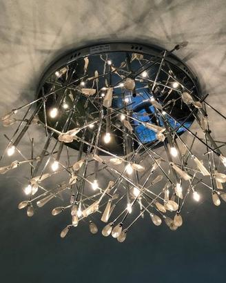 2 Lampadari Moderni in acciaio e vetro