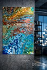 Quadro astratto Fluid Art – 120 × 80 cm