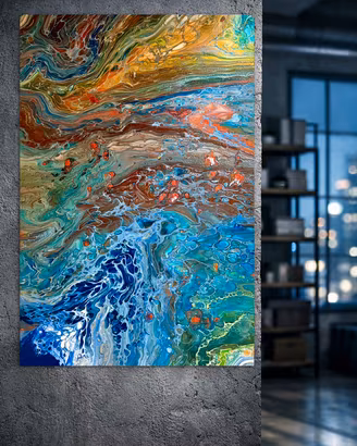 Quadro astratto Fluid Art – 120 × 80 cm