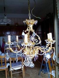 Lampadario artigianale a sei luci