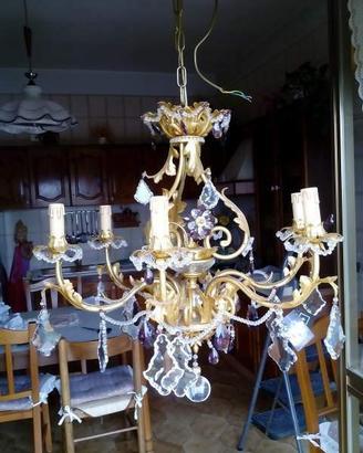 Lampadario artigianale a sei luci