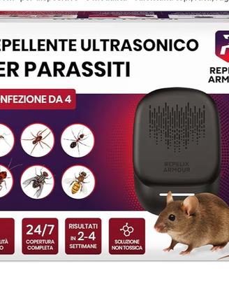 Conf. da 4 PZ. Repellente ultrasonico Insetti e to