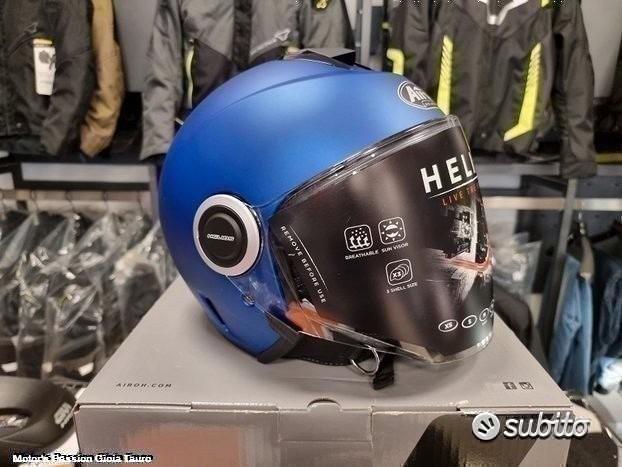 Casco Moto Jet Airoh HELIOS Color - Blu Opaco