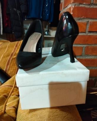 scarpe lancetti nere con tacco tg 38