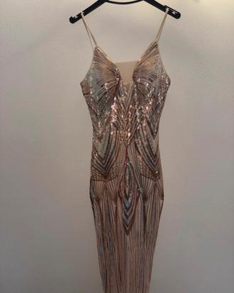 Vestito elegante con paillettes effetto glitter