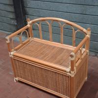 cassapanca in vimini e bambù (o rattan) 