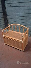 cassapanca in vimini e bambù (o rattan) 