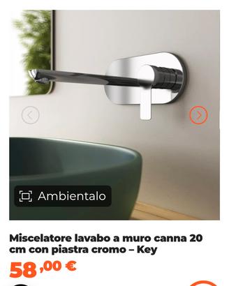 miscelatore lavabo a muro canna 29 ACQ+  cromo