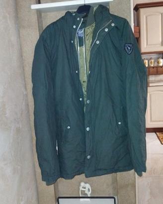 GIUBBINO UOMO IN POLIESTERE CON CAPP BRAND PETROL