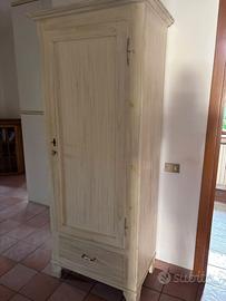 Armadio Colonna 1 Anta Stile Shabby Chic in Legno