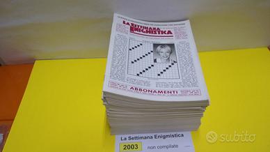 LA SETTIMANA ENIGMISTICA, anno 2003, NON compilati