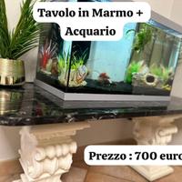 Tavolo in Marmo Stile Roma + Acquario Completo.