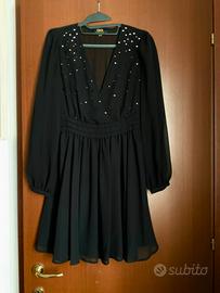 Vestito ovs nero con borchie e scollo a V