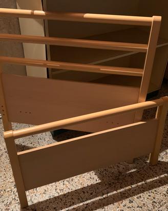 Letto singolo con rete e materasso