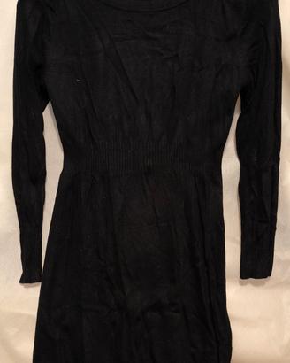 Vestito medio corto nero lana e cashmere