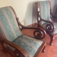 Coppia di poltrone in mogano stile Luigi Filippo