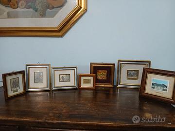 N. 7 Quadretti fogli oro o argento incorniciati