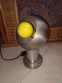 Lampada da tavolo metallo sfera space age vintage