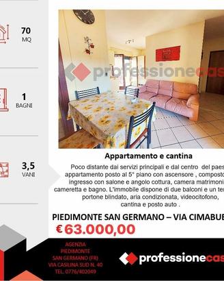 Appartamento con 2 camere,cantina+posto auto