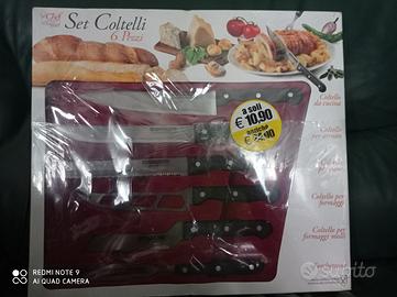 2 set di coltelli da cucina da 6 pezzi l'uno nuovi