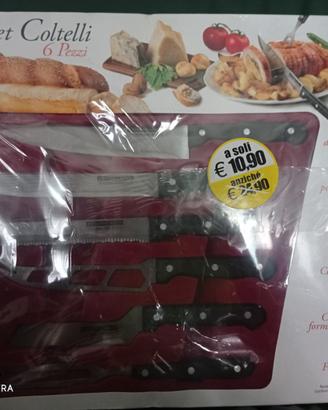 2 set di coltelli da cucina da 6 pezzi l'uno nuovi