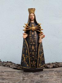 Statue in legno dipinte a mano, stile Val Gardena.