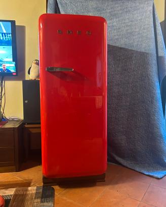 frigo mono porta smeg rosso