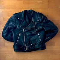 chiodo vintage vera pelle nera 80s