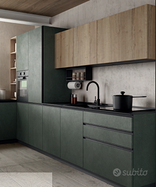 CUCINA ANGOLARE CON PIANO SNACK COMPONIBILE