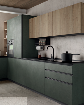 CUCINA ANGOLARE CON PIANO SNACK COMPONIBILE