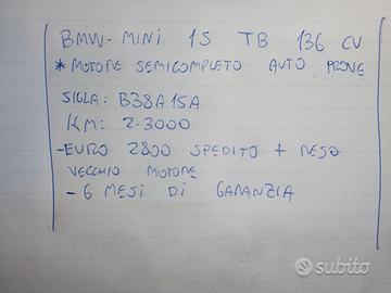 Motore bmw mini 1.5 tb 136 cv tipo b38a15a