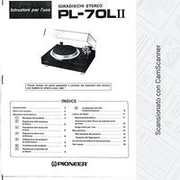 Manuale in italiano del giradischi Pioneer PL-70L