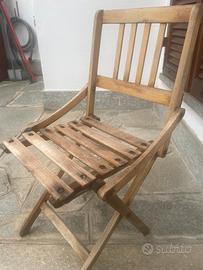 Sedie pieghevoli legno vintage