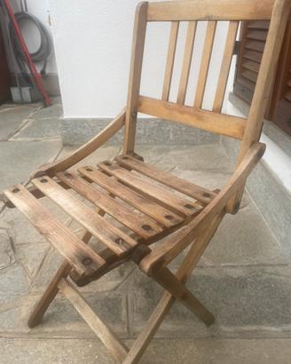 Sedie pieghevoli legno vintage
