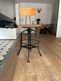 6 Sgabelli design industriale legno e metallo