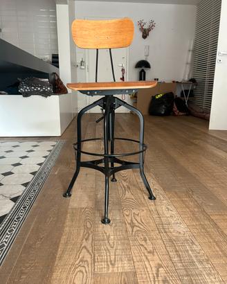 6 Sgabelli design industriale legno e metallo