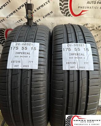 2 PNEUMATICI 175/55 R15 IMPERIAL ESTIVE 90%