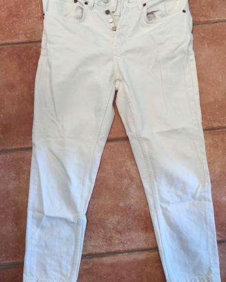 jeans bianco cropped zara