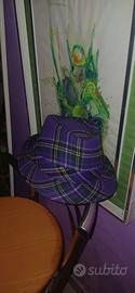 cappello trilby scozzese viola.