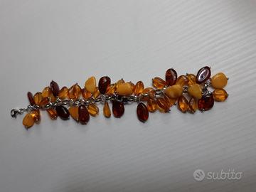Bracciale argento e ambra
