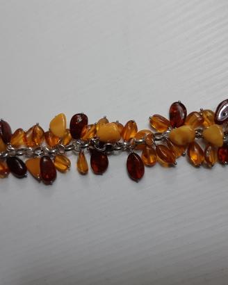 Bracciale argento e ambra
