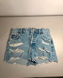 Shorts donna jeans strappati denim S