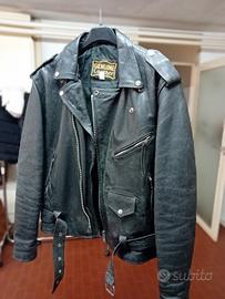 Chiodo vintage in pelle nera